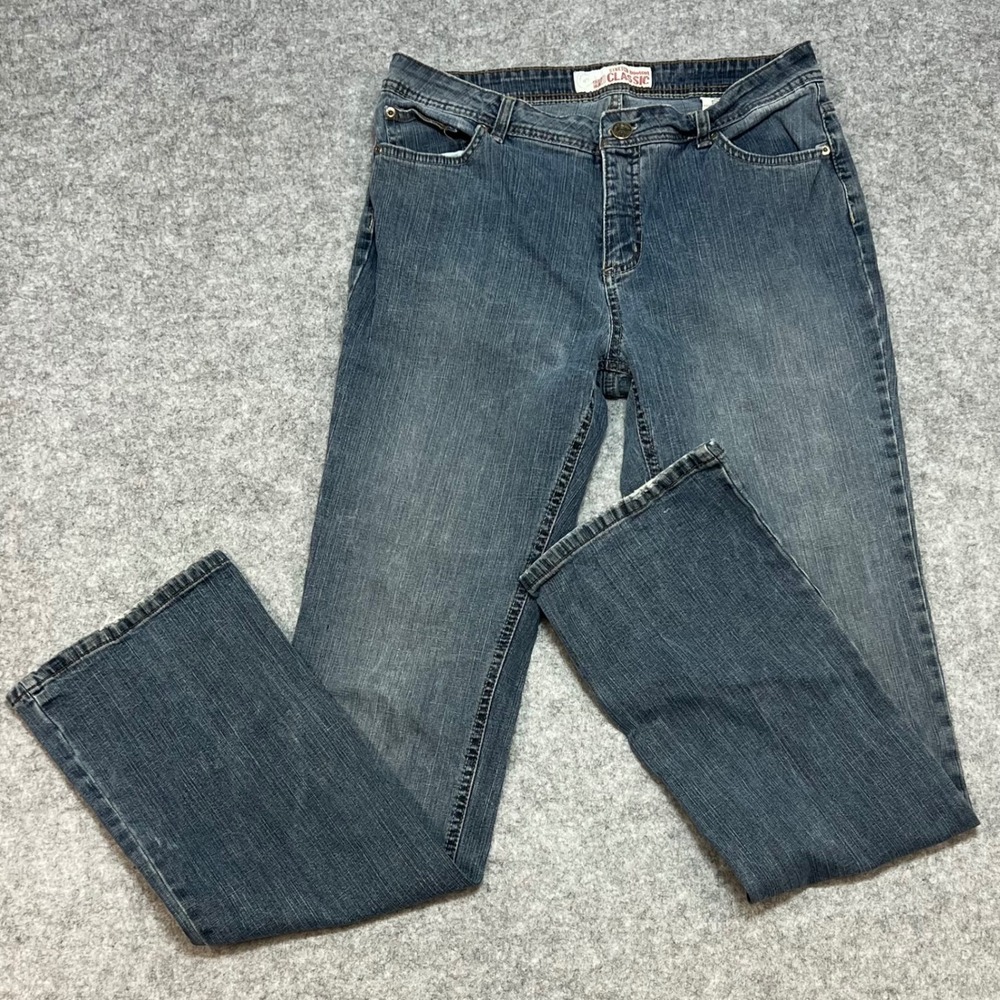 LA Blues Classic Stretch Bootcut Jeans Blue Diamond‎ Wash Denim Womens 10 Tall